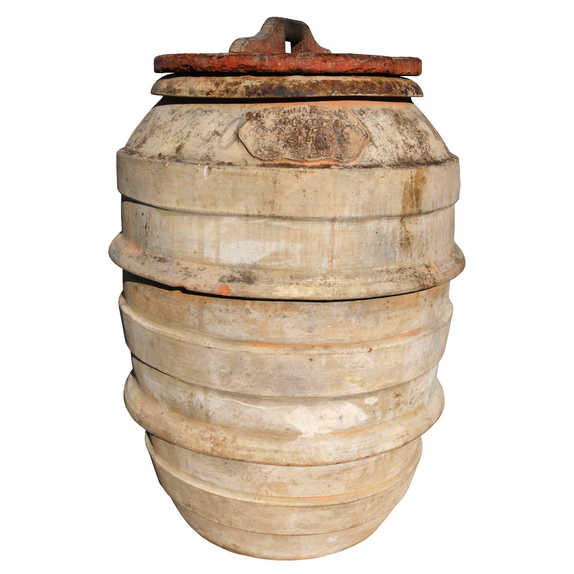Ancien orcio en terre cuite avec cachet. Époque 1800.